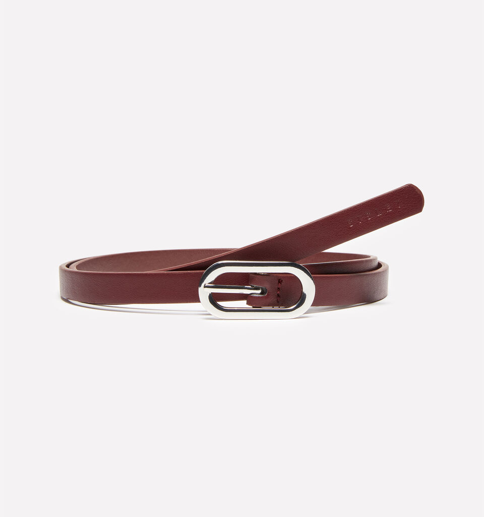 Thin burgundy belt - women's belts - Burgundy | Sisley image number 1